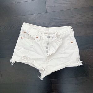 Levi’s white denim shorts